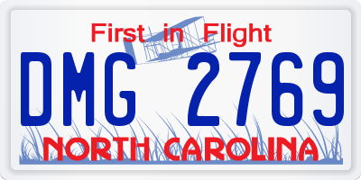 NC license plate DMG2769