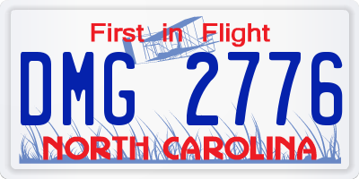NC license plate DMG2776