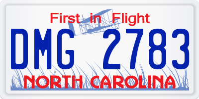 NC license plate DMG2783