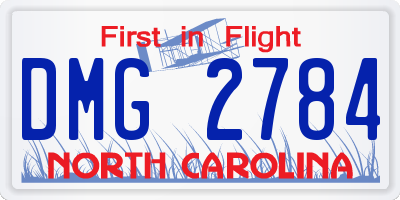 NC license plate DMG2784