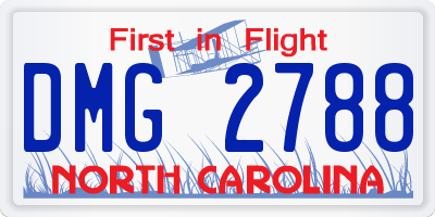 NC license plate DMG2788