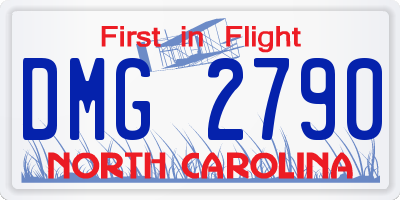 NC license plate DMG2790