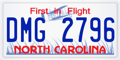 NC license plate DMG2796