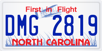 NC license plate DMG2819