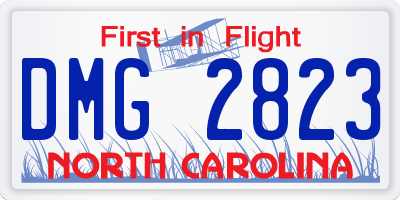 NC license plate DMG2823