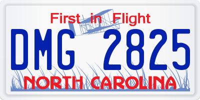 NC license plate DMG2825