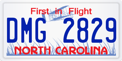 NC license plate DMG2829