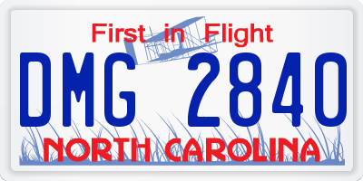 NC license plate DMG2840