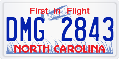 NC license plate DMG2843