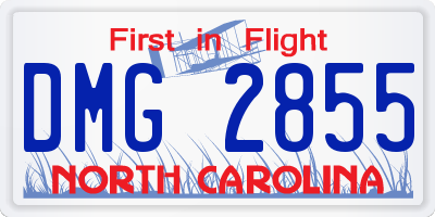 NC license plate DMG2855