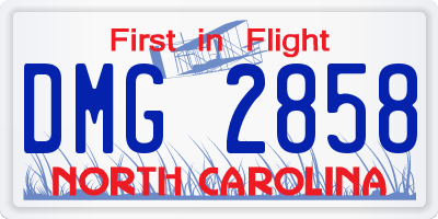 NC license plate DMG2858