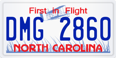 NC license plate DMG2860