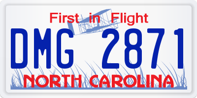 NC license plate DMG2871