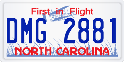NC license plate DMG2881