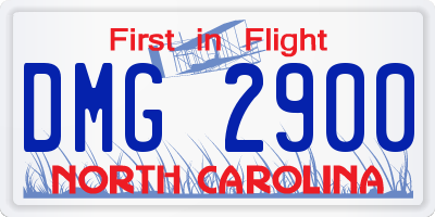 NC license plate DMG2900