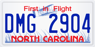 NC license plate DMG2904