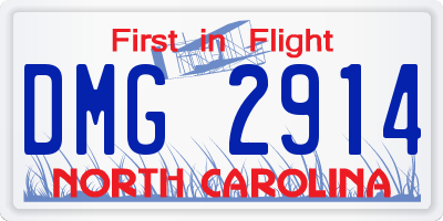 NC license plate DMG2914