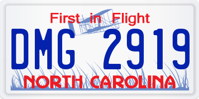 NC license plate DMG2919