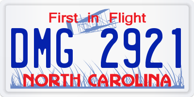 NC license plate DMG2921