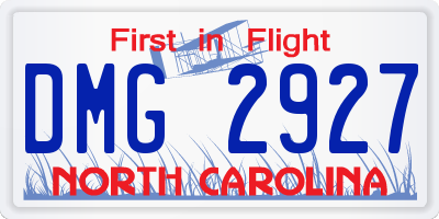NC license plate DMG2927