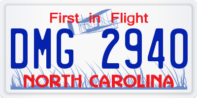 NC license plate DMG2940