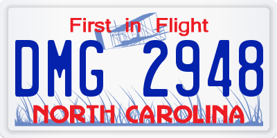 NC license plate DMG2948