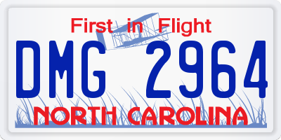 NC license plate DMG2964