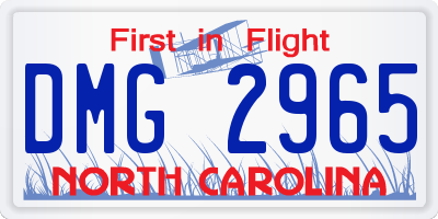 NC license plate DMG2965