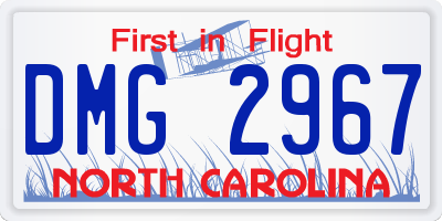 NC license plate DMG2967