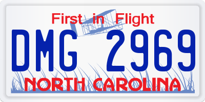 NC license plate DMG2969