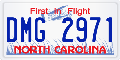 NC license plate DMG2971
