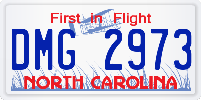NC license plate DMG2973