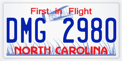 NC license plate DMG2980