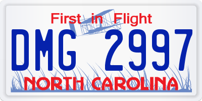 NC license plate DMG2997