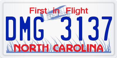 NC license plate DMG3137