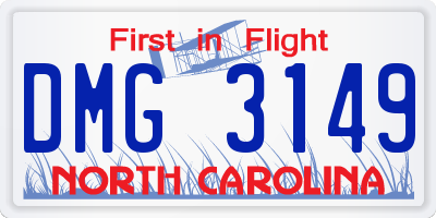 NC license plate DMG3149