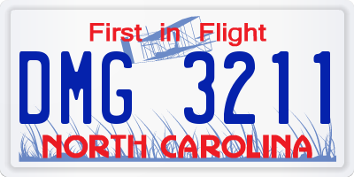 NC license plate DMG3211