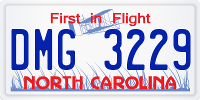 NC license plate DMG3229
