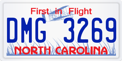 NC license plate DMG3269