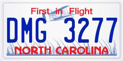 NC license plate DMG3277