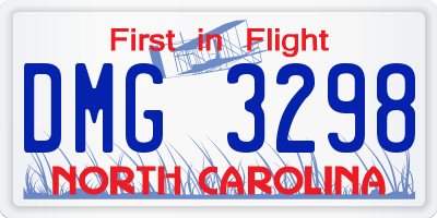 NC license plate DMG3298
