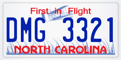 NC license plate DMG3321