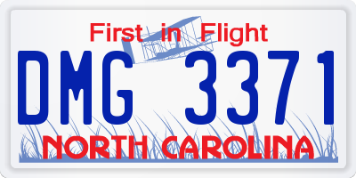 NC license plate DMG3371