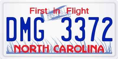 NC license plate DMG3372