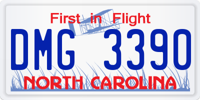 NC license plate DMG3390