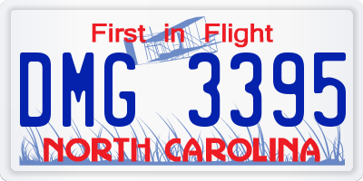 NC license plate DMG3395