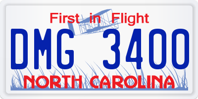 NC license plate DMG3400