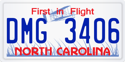 NC license plate DMG3406