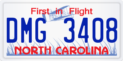 NC license plate DMG3408