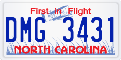 NC license plate DMG3431
